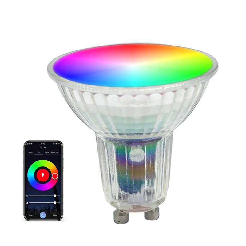 Tuya Zigbee GU10 LED personalizado bombillas RGBCW Ra90 5 Watt Gu10 Led Spotlight 350 Lumen 230V