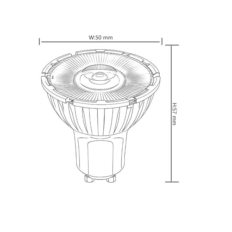Teco Gu10 bombillas LED 7w 10 grados 3000k Triac atenuación 40000 horas 440 lumen