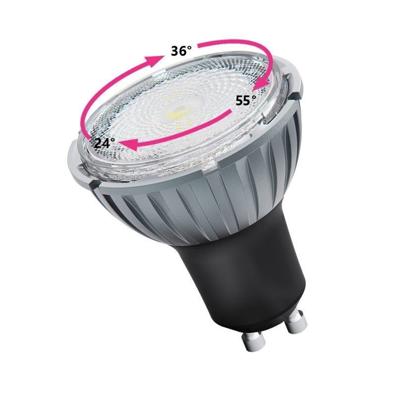 7.5W 3000K LED GU10 focos bombillas blancas calientes 230V con zoom Ra98 con atenuación