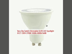 Teco Dip Switch Disminuible GU10 Luz de luz LED 3CCT 230V 2700K 3300k 4000k Ra98