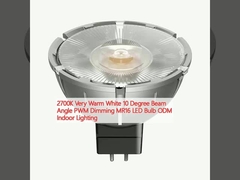 2700K Blanco muy cálido 10 grados Ángulo del haz PWM Oscurecimiento MR16 bombilla LED ODM Iluminación interior