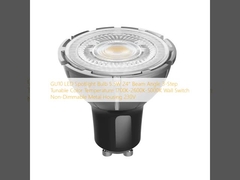 GU10 Luz de luz LED 5.5W 24° Ángulo de haz de 3 pasos Temperatura de color ajustable 1700K-2600K-5000K Interruptor de pared Casilla de metal no atenuable 230V